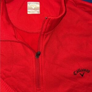 Callaway Men's Bright Red Zip-Up Pullover Sweater